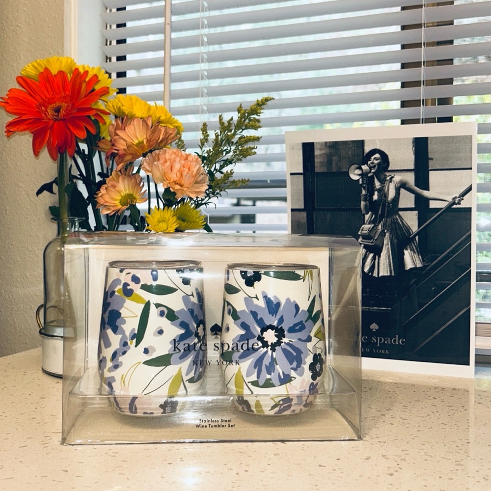 Kate Spade Floral Stainless Steel Tumblers Set NWT - Picture 2 of 10